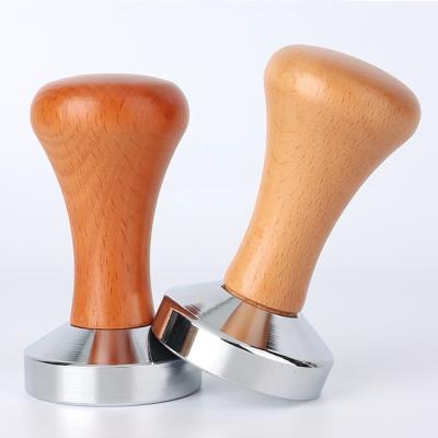 China Original Viable Rosewood Handle Coffee Tamper 304 Stainless Steel Bartender Espresso Coffee Maker Dispenser for sale