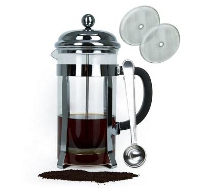 China 350ml 600ml 800ml 1L Borosilicate Glass Sustainable High Temperature Resistant Plastic Coffee Teapot French Press With Spoon for sale