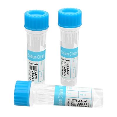 China ACD-a PET Prp Blood Tube Vacuum 3.2% Sodium Citrate Blood Collection Tube 0.5ml 1ml Sodium Citrate for sale