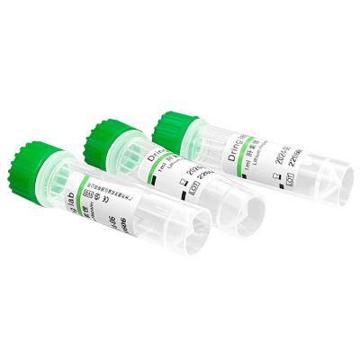 China Tabung Darah Collection Vacutainer Heparin Lithium 0.5ml 1ml PET Lithium Heparin Micro PET Blood Collection Tube For Medical Use for sale