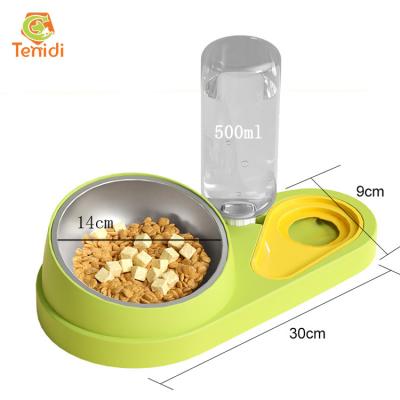 China Cat Pet Feeding Bowl For Water Kitty City Raised Cat Food 500ml Slow Sustainable Pet Bowl Automatic Dog Feeder Pet Supplies Dog Cat for sale