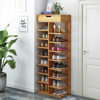 China Multi Color (Height) 6-9 Layer 40x20cm Adjustable MDF Smart Shoe Shelf Rack For Home Corner Closet for sale