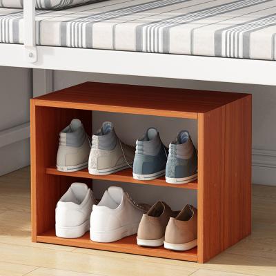 China Adjustable (Height) Under Bed Eco-Friendly 2 Or 3 Layer Wooden Shoe Rack Shoe Shelf Small Size for sale