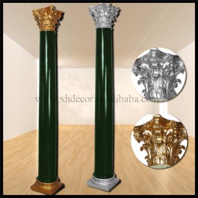 China Hollow Gold or Silver Jade Tone Surface Pillar Cap and Base Roman Column for sale