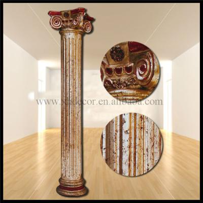 China Hollow Antique Tone Diameter 30 Cm Cover With Special Leaf Resin Color Roman Column for sale