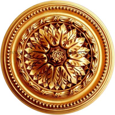 China Artistic Ceilings Antique Gold Sun Flower Fluted Daisy 400mm Diameter Ceiling Rose for sale