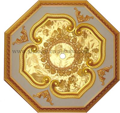 China Artistic Ceilings Luxury Square PVC And Wooden Ceiling Medallion Not Gypsum Ceiling Tiles for sale