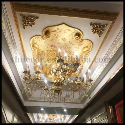 China Artistic Ceiling Tile Artistic Golden Match Chandelier PVC Ceiling Perfect for sale