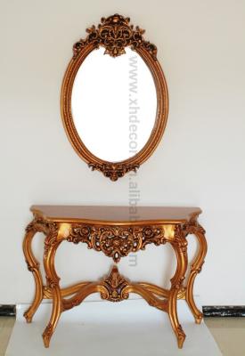 China French Ornate Console Table Foyer Wall Gold Coffee Table Style Antique Console Table for sale