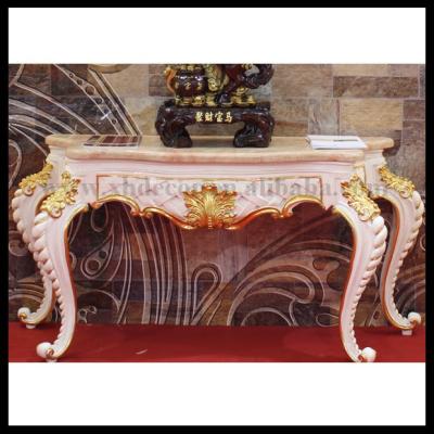 China Luxury hallway console table set gold CONSOLE TABLE and white color console table and mirror for sale