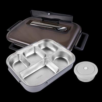 中国 Heatable School Use With Bowl 5 Compartment Dishes Stainless Steel Canteen Dishes Lunch Tray NO BAG 販売のため