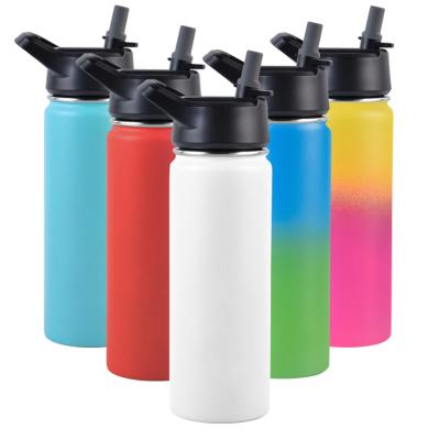 中国 PORTABLE Simple Modern Vacuum Flask Thermoses Wide Mouth Water Bottle With Straw Lid 販売のため