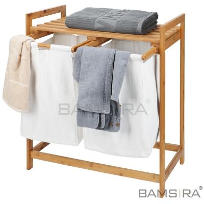 China Bamboo Laundry Basket Sorter Home Home Basket With Storage Shelf for sale