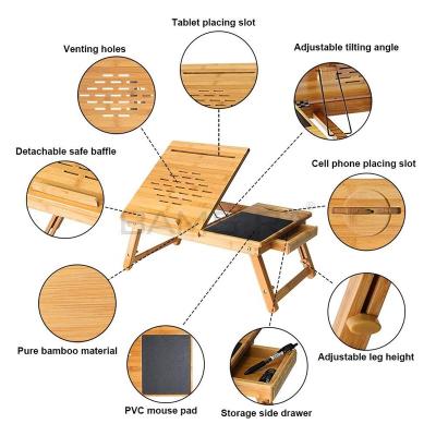 China Modern Modern Hot Selling Multifunctional Bamboo Laptop Folding Table /Bamsira_Factory for sale