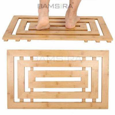 China Sustainable Sustainable Anti Slip Bamboo Floor Mat Shower & Tub Mat / Bamsira_BSCI for sale