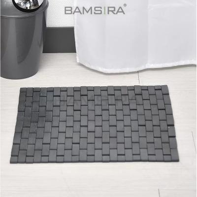 China Sustainable Natural Stained Bamboo Wooden Floor Mat Wooden Door Mat /Bamsira_BSCI Bath Cover for sale