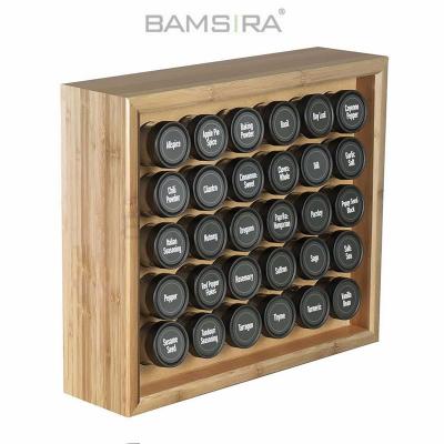 China Viable Bamboo Wooden Spice Rack Organizer 30Jars/Bamsira_BSCI for sale