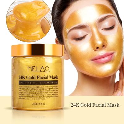 China Custom Hot Sale MELAO Moisturizer Moisturizer Face Masks Brighten Whitening Anti Aging Wrinkle 24k Gold Face Mask For All Skin OEM for sale