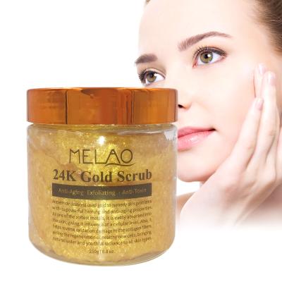 China Organic Exfoliator Exfoliator MELAO Facial Scrub 24K Gold Face Cream Exfoliating Body Scrub for sale