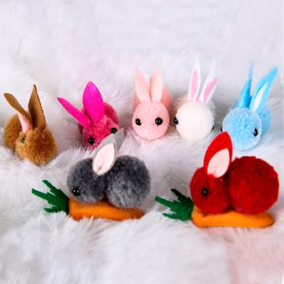 China Wholesale Plush+iron 2022 Newly Easter Pop It Girl Bobby Hair Pin Bunny Bobby Pin For Kids Party Cute for sale