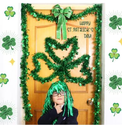 China Durable Green Clover Popular St Patrick's Day Hanging Tinsel Shamrock Decorations Shaped Party Decor Supplies for sale