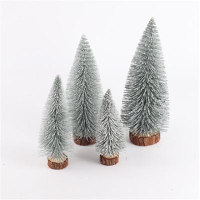 China New Pine Style Christmas Tree Desktop Mini Decoration White Snow Green Mini Christmas Tree Medium Size for sale