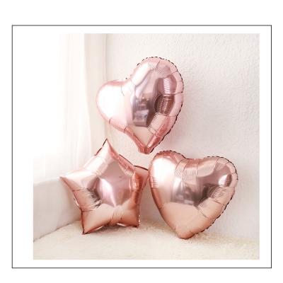 China Aluminum Balloons 18 Inch Quality Rose Gold Star Shape Foil Balloon Wedding Birthday Events Decoration Height Balloons for sale