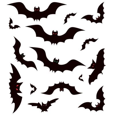 China New Static Stick Glueless Glass Sticker Bat and Spider Sticker Halloween Window Sticker Glass Decoration For Halloween Decoration for sale