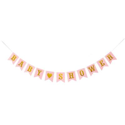 China High Quality Hanging Gold Stamping Hanging Pennant for Baby Birthday Party Decorations and Baby Show Pink1 Pink2 Blue for sale