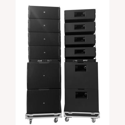 China Double 12 inch Active Powered Line Array Loudspeakers System Professional Audio Speaker en venta