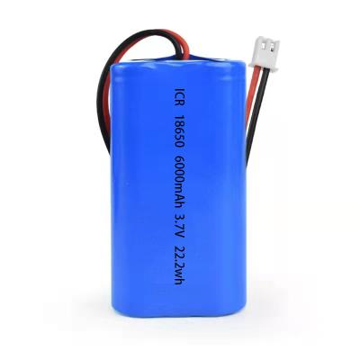 China Toys Factory 18650 6000mAh 3.7V Lithium Ion Battery Customized Pack With Protective Board Outlet For Camera Headlight for sale