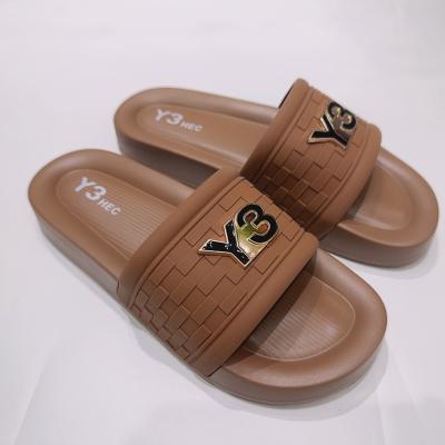 China Cushioning Wholesale High Quality PU house Slipper Custom Summer Slides Women Men Rubber Slippers for sale