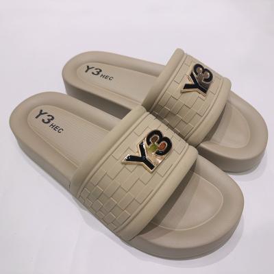 China Cushioning Soft comfort OEM PU Rubber Custom Color Design Logo Men And Women Sandals Custom logo slide slipper for sale