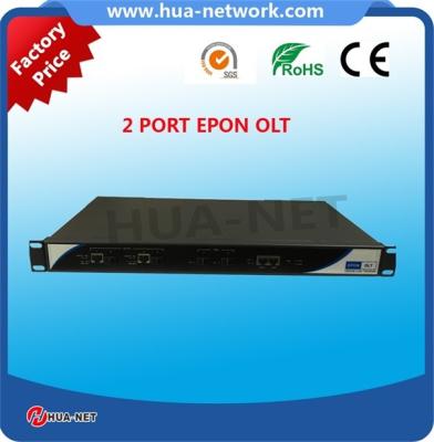 China 1U Black Metal Small OLT 2 PON Ports EPON/GEPON OLT with TK3723 at competitive price for sale