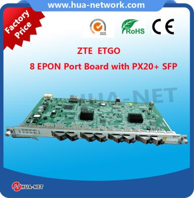 China 8 PON Ports ZTE EPON OLT Board Card ETGO with Class PX20++ EPON SFP Module Suitable for C320/C300 for sale