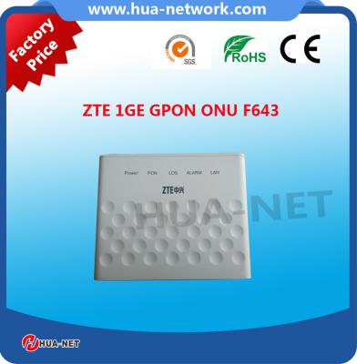 China White plastic small box Original brand new 1GE ZTE GPON ONU/ONT F643 instead of F601 with English interface for sale