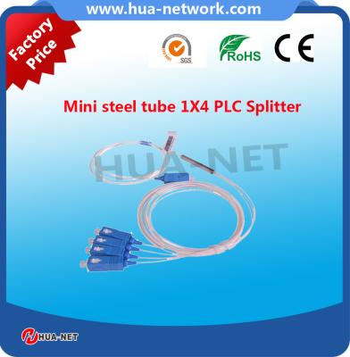 China High quality 1x4 mini steel tube Optic Splitter EPON/GPON PLC Splitter Module Fiber Optic Plc with SC/UPC for sale