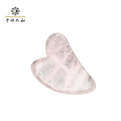 Cina Heart Shaped Scraping Massage Tool Rose Quartz Pink Jade Stone in vendita