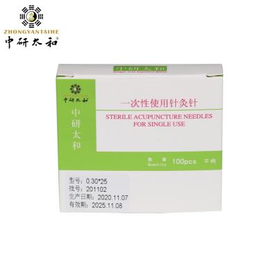 중국 관 100pcs 스테인리스 손잡이에 처분할 수 있는 항류마티스 0.4 Mm 침술 바늘 판매용