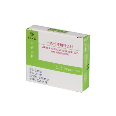 Chine aiguille stérile jetable d'acuponcture de poignée d'acier inoxydable de Zhongyan Taihe d'aiguilles de l'acuponcture 100pcs avec le tube à vendre