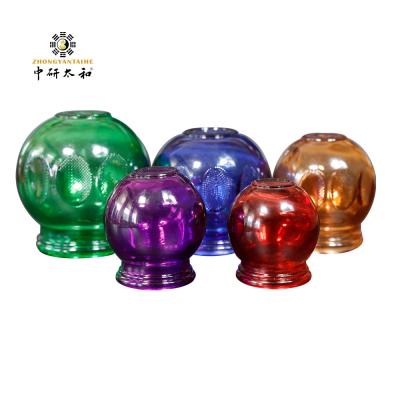 China Das kundengebundene Höhlen der Massage-5pcs stellte spezielles chinesisches traditionelles das Feuer-Schalen-Glas-bunte feuchte Entfernen ein zu verkaufen