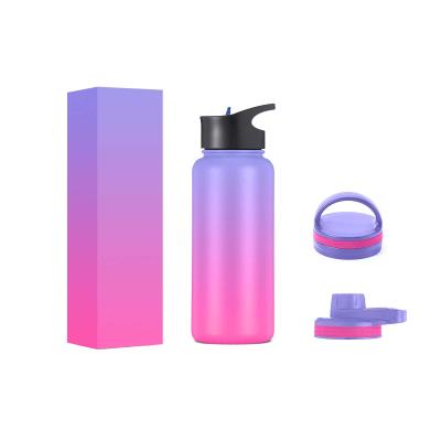 China Actives Sustainable Printing Flask Vacuum Double Wall Insulated Stainless Steel Insulated Sport Water Bottle for sale