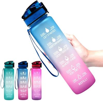 China Viable Simplicity Custom Logo Plastic Portable 1 Gallon Gym Bpa Free Water Bottle With Straw And Rope for sale