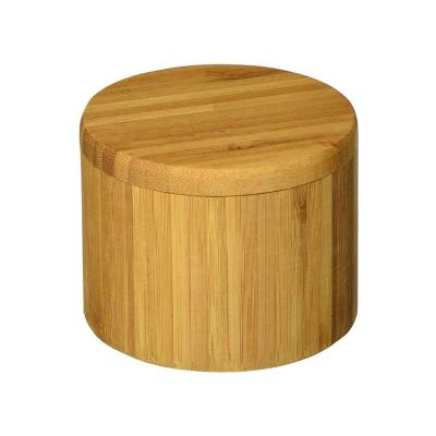 China 3.5*2.7*3.5 Sustainable Inches High Quality Kitchen Seasoning Storage Box Dry Wooden Pot With Lid for sale