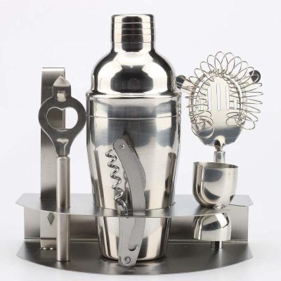 China Bar Stand Home Bar Tools 7 Pieces Set Stainless Steel Cocktail Shaker Bartender Kit Shaped Cocktail Shaker Set for sale