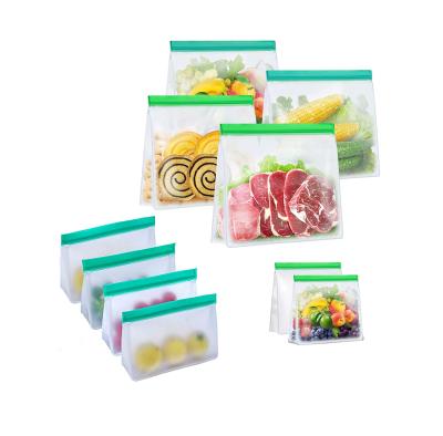 China 500ML 1000ML 1500ML 4000ML Viable Reusable Leakproof Vacuum Silicone Food Storage Cold Ziplock Bags for sale