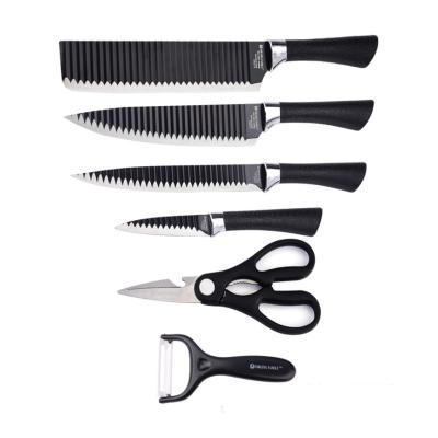 China Viable Factory Direct Stainless Steel Chef's Knife Slice 6 Pcs Set Multifunctional Non-slip Handle Kitchen Knife for sale