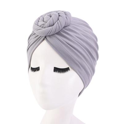 China Wholesale Solid Picture Fashion Women Cotton Headwrap Women Donut Turban Hat for sale