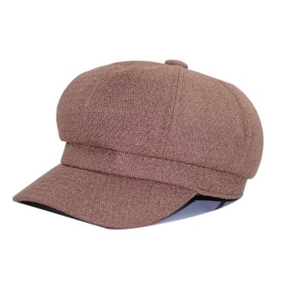 China Spring Autumn Women Fashion Octagonal Hat Checked Wholesale Cotton Newsboy Hat for sale