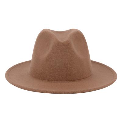 China Wholesale Cheap Checked Solid Solid Wide Brim Wide Brim Structured Panama Hat Men Winter Felt Fedora Hat for sale